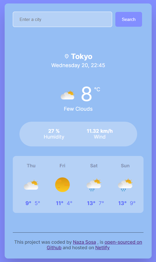 weather-app project preview